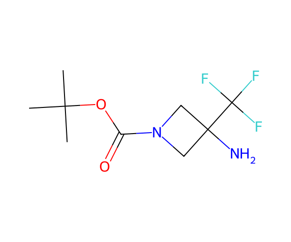 tert-butyl 3-amino-3-(trifluoromethyl)azetidine-1-carboxylate structure