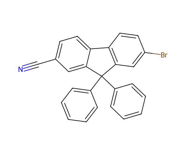 7-bromo-9,9-diphenyl-9H-fluorene-2-carbonitrile structure