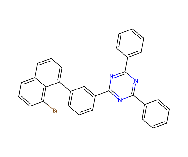 2-(3-(8-bromonaphthalen-1-yl)phenyl)-4,6-diphenyl-1,3,5-triazine structure
