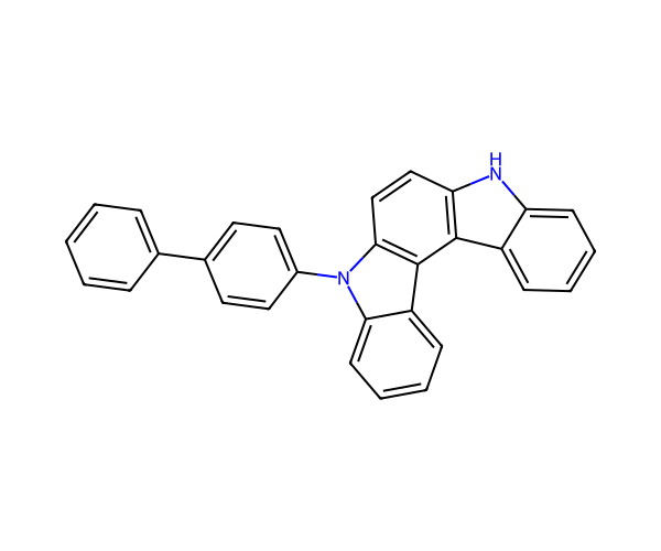 5-([1,1'-biphenyl]-4-yl)-5,8-dihydroindolo[2,3-c]carbazole structure