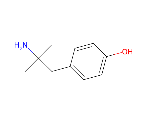 4-(2-amino-2-methylpropyl)phenol structure