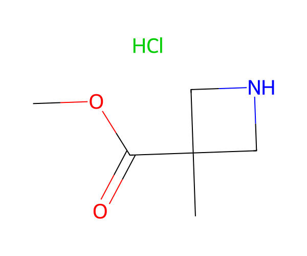 3-Methyl-3-azetidinecarboxylic acid methyl ester hydrochloride structure