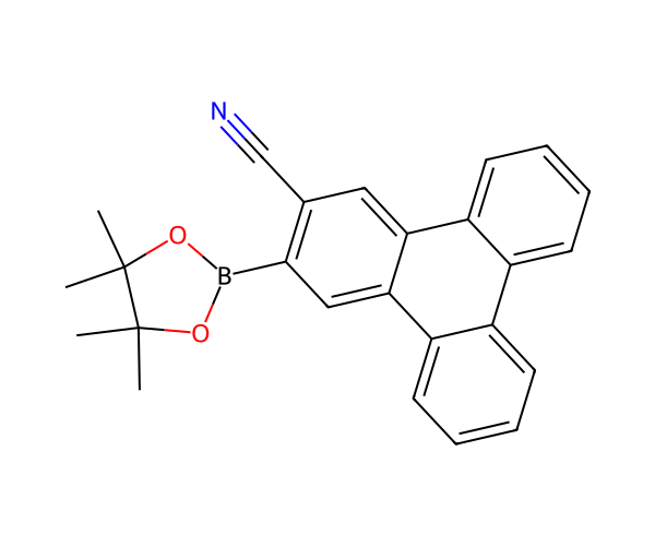 3-(4,4,5,5-tetramethyl-1,3,2-dioxaborolan-2-yl)triphenylene-2-carbonitrile structure