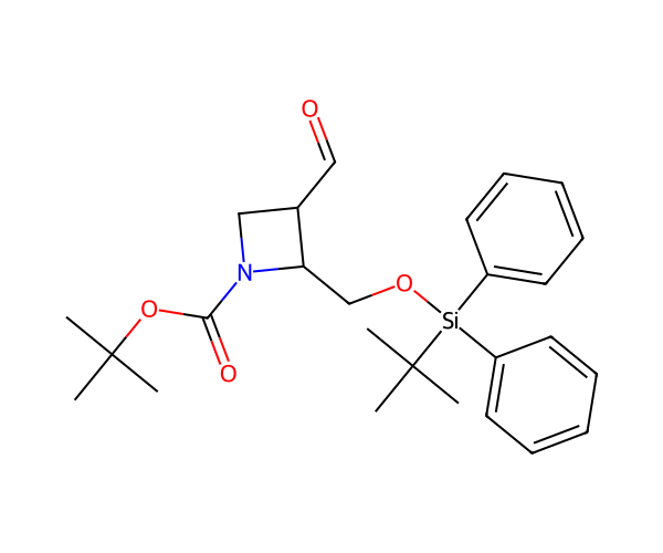 tert-Butyl 2-(((tert-butyldiphenylsilyl)oxy)methyl)-3-formylazetidine-1-carboxylate structure