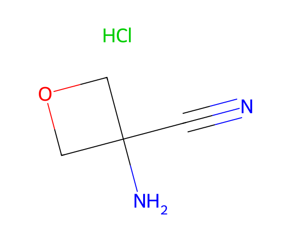 3-aminooxetane-3-carbonitrile;hydrochloride structure