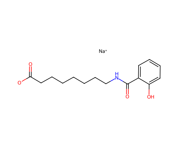 sodium 8-(2-hydroxybenzamido)octanoate structure