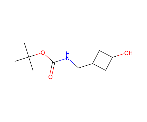 tert-butyl N-[(3-hydroxycyclobutyl)methyl]carbamate structure