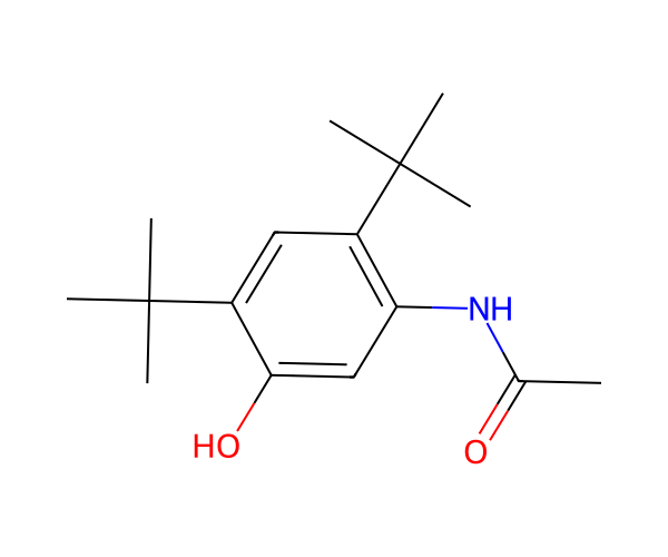 N-(2,4-ditert-butyl-5-hydroxyphenyl)acetamide structure