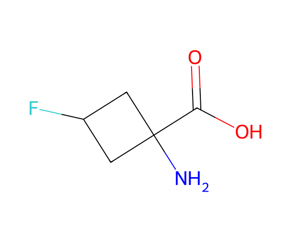 1-Amino-3-fluorocyclobutanecarboxylic acid structure
