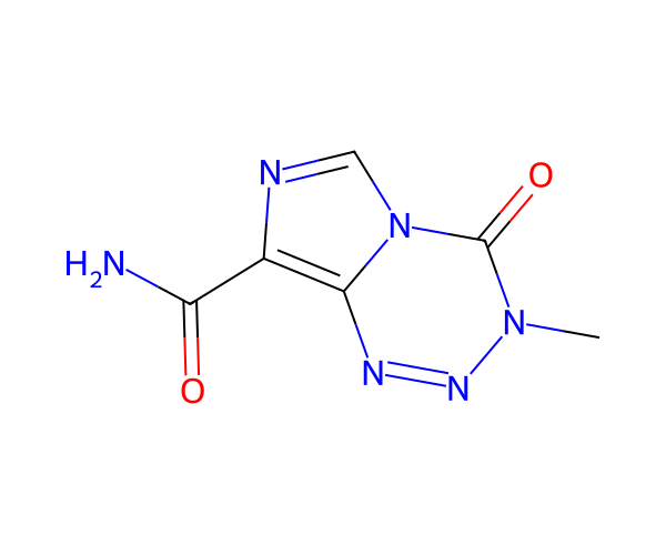 3-methyl-4-oxoimidazo[5,1-d][1,2,3,5]tetrazine-8-carboxamide structure