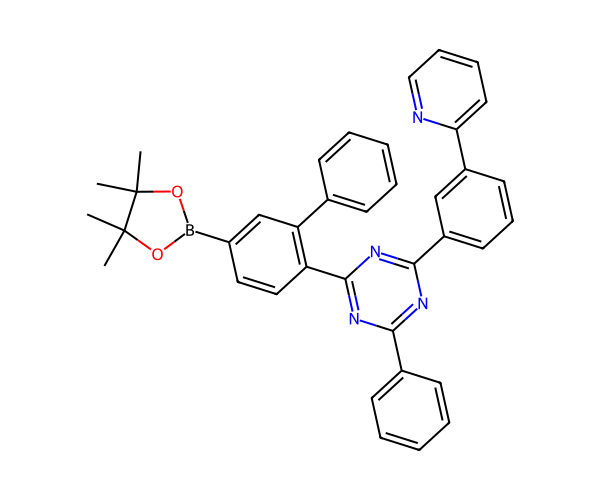 2-phenyl-4-(3-(pyridin-2-yl)phenyl)-6-(5-(4,4,5,5-tetramethyl-1,3,2-dioxaborolan-2-yl)-[1,1'-biphenyl]-2-yl)-1,3,5-triazine structure