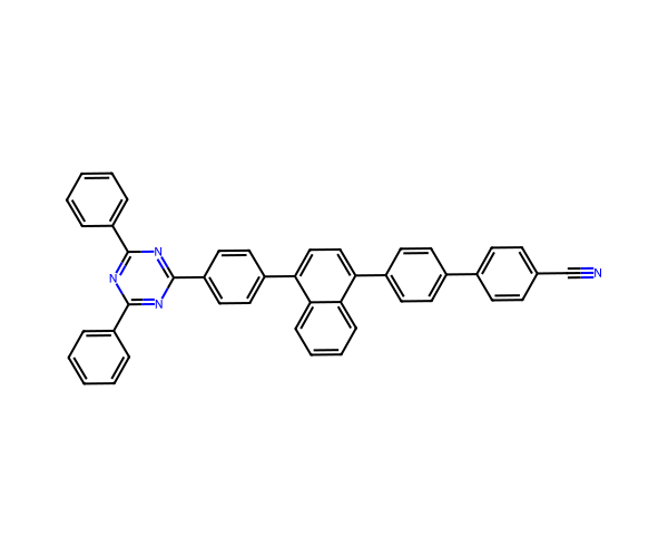 4'-(4-(4-(4,6-diphenyl-1,3,5-triazin-2-yl)phenyl)naphthalen-1-yl)-[1,1'-biphenyl]-4-carbonitrile structure