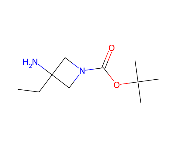 Tert-butyl 3-amino-3-ethylazetidine-1-carboxylate structure