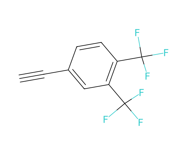 4-ethynyl-1,2-bis(trifluoromethyl)benzene structure