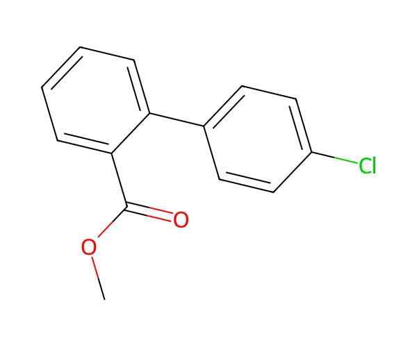 [1,1'-Biphenyl]-2-carboxylic acid, 4'-chloro-, methyl ester structure